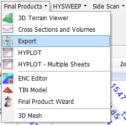hypack export multibeam to xyz